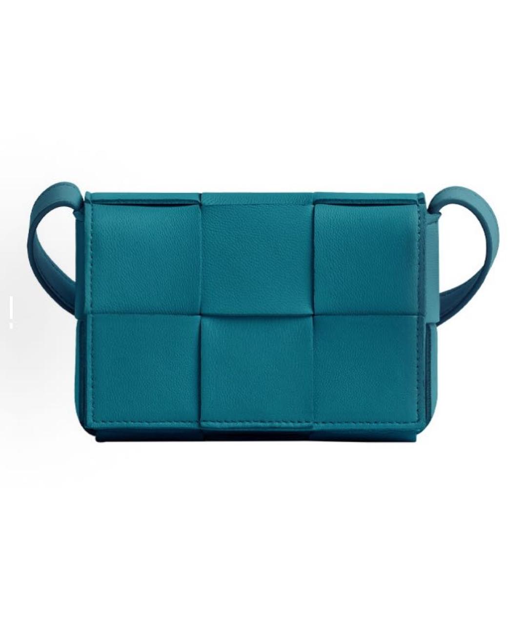 BOTTEGA VENETA Бирюзовая кожаная сумка через плечо, фото 5