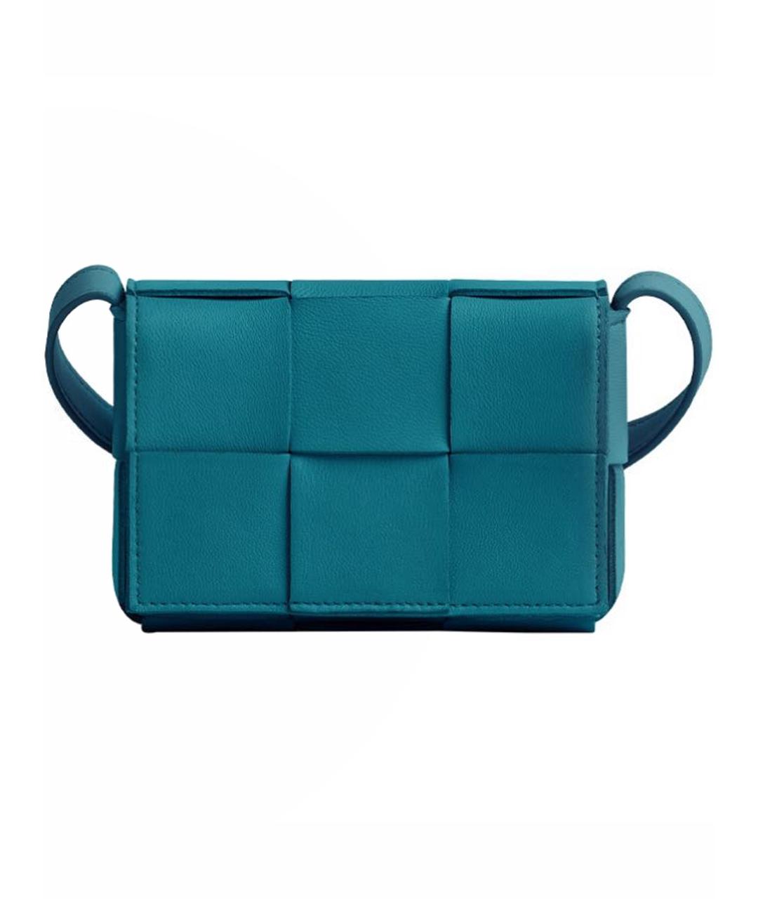 BOTTEGA VENETA Бирюзовая кожаная сумка через плечо, фото 1