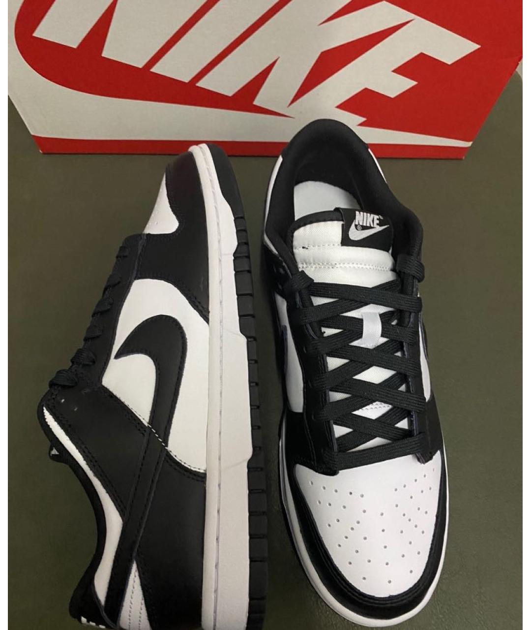 NIKE Черные кожаные низкие кроссовки / кеды, фото 6
