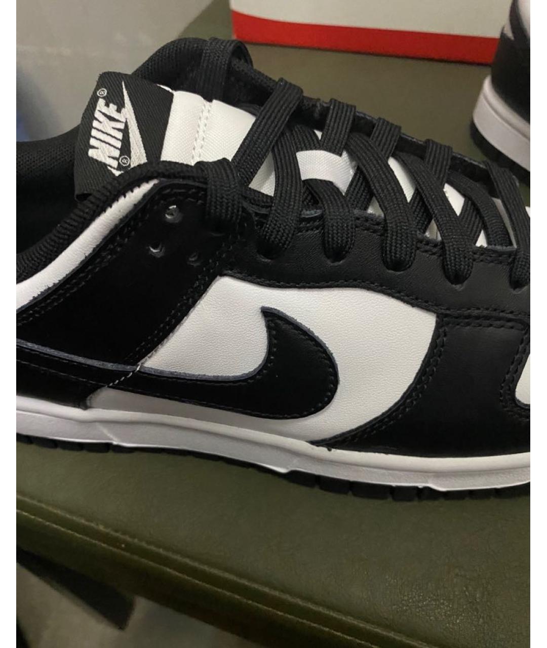 NIKE Черные кожаные низкие кроссовки / кеды, фото 7