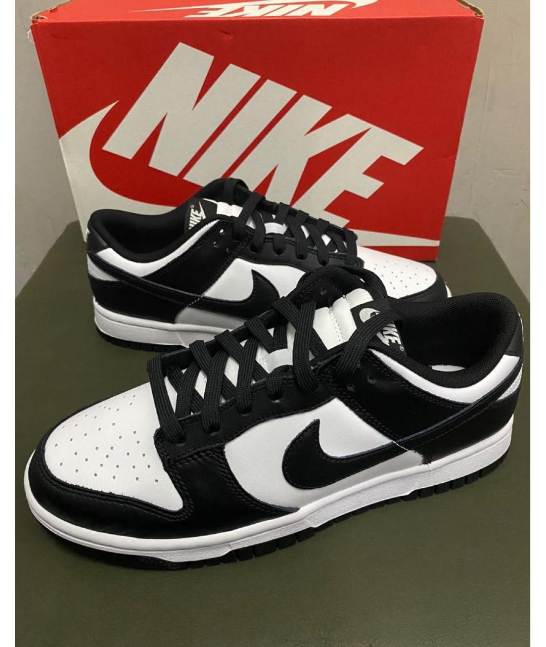 NIKE Черные кожаные низкие кроссовки / кеды, фото 5