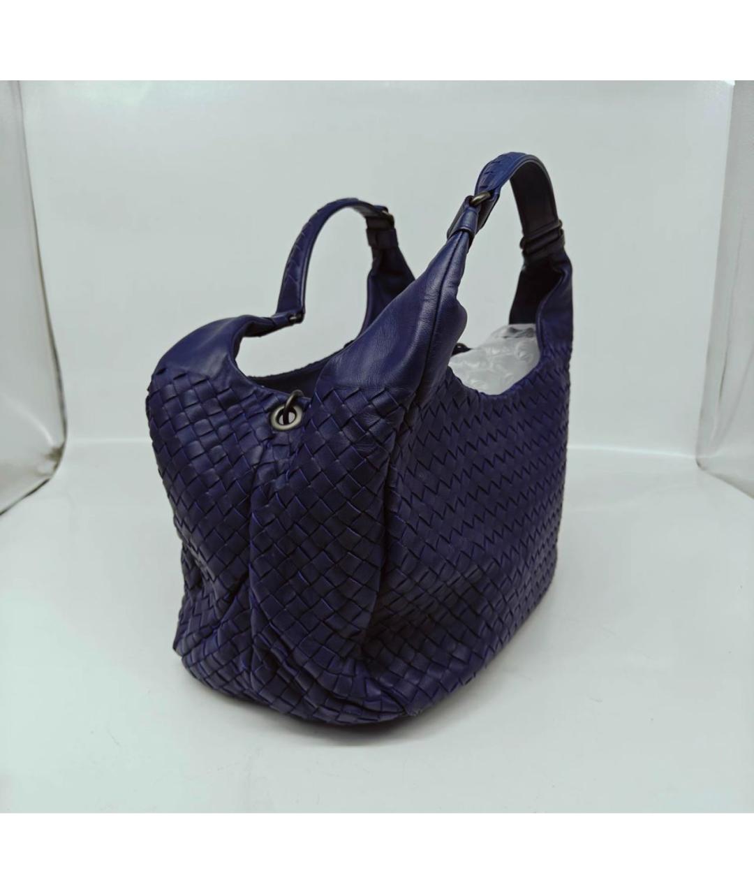 BOTTEGA VENETA Темно-синяя кожаная сумка тоут, фото 3