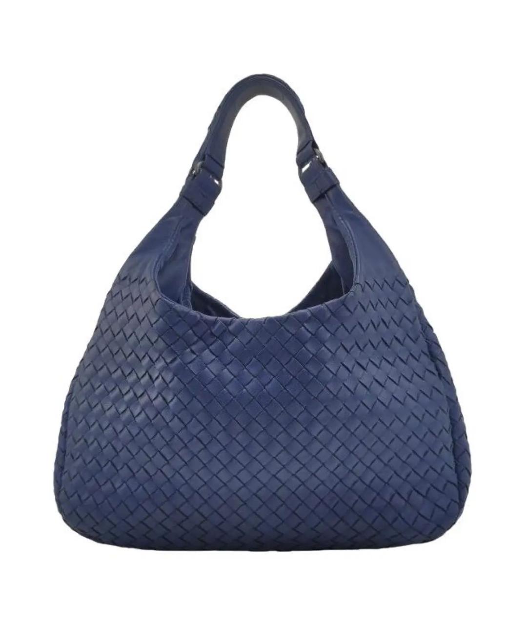 BOTTEGA VENETA Темно-синяя кожаная сумка тоут, фото 1