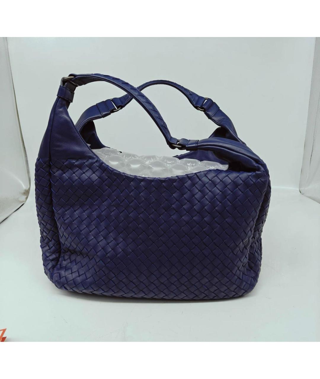 BOTTEGA VENETA Темно-синяя кожаная сумка тоут, фото 6