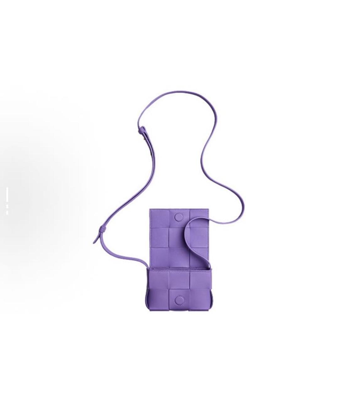 BOTTEGA VENETA Фиолетовая кожаная сумка через плечо, фото 4