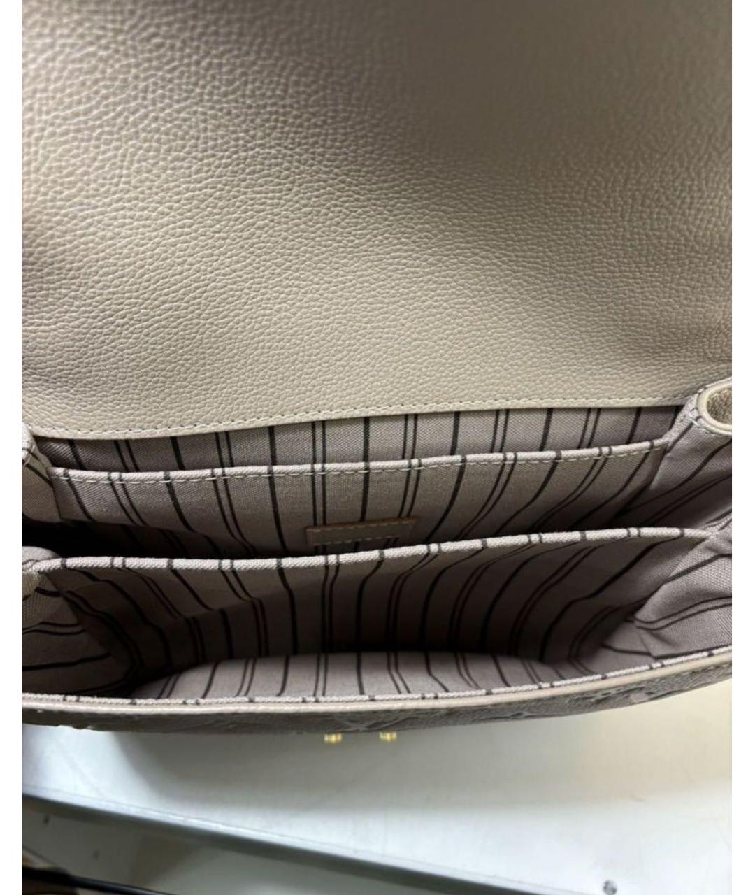 LOUIS VUITTON Серая кожаная сумка через плечо, фото 4