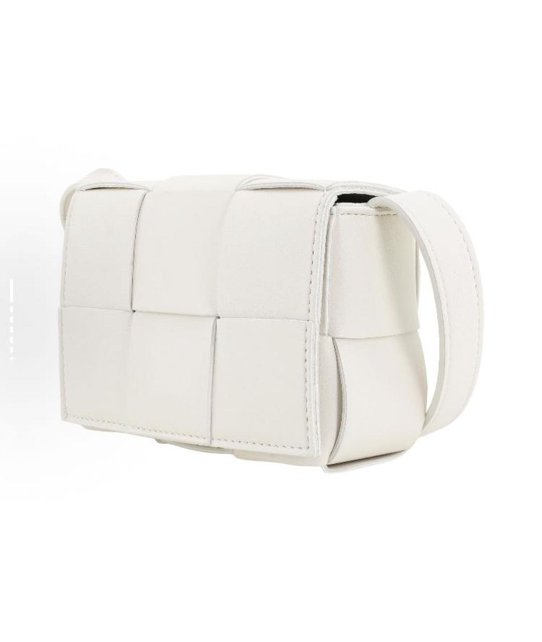 BOTTEGA VENETA Белая кожаная сумка через плечо, фото 2