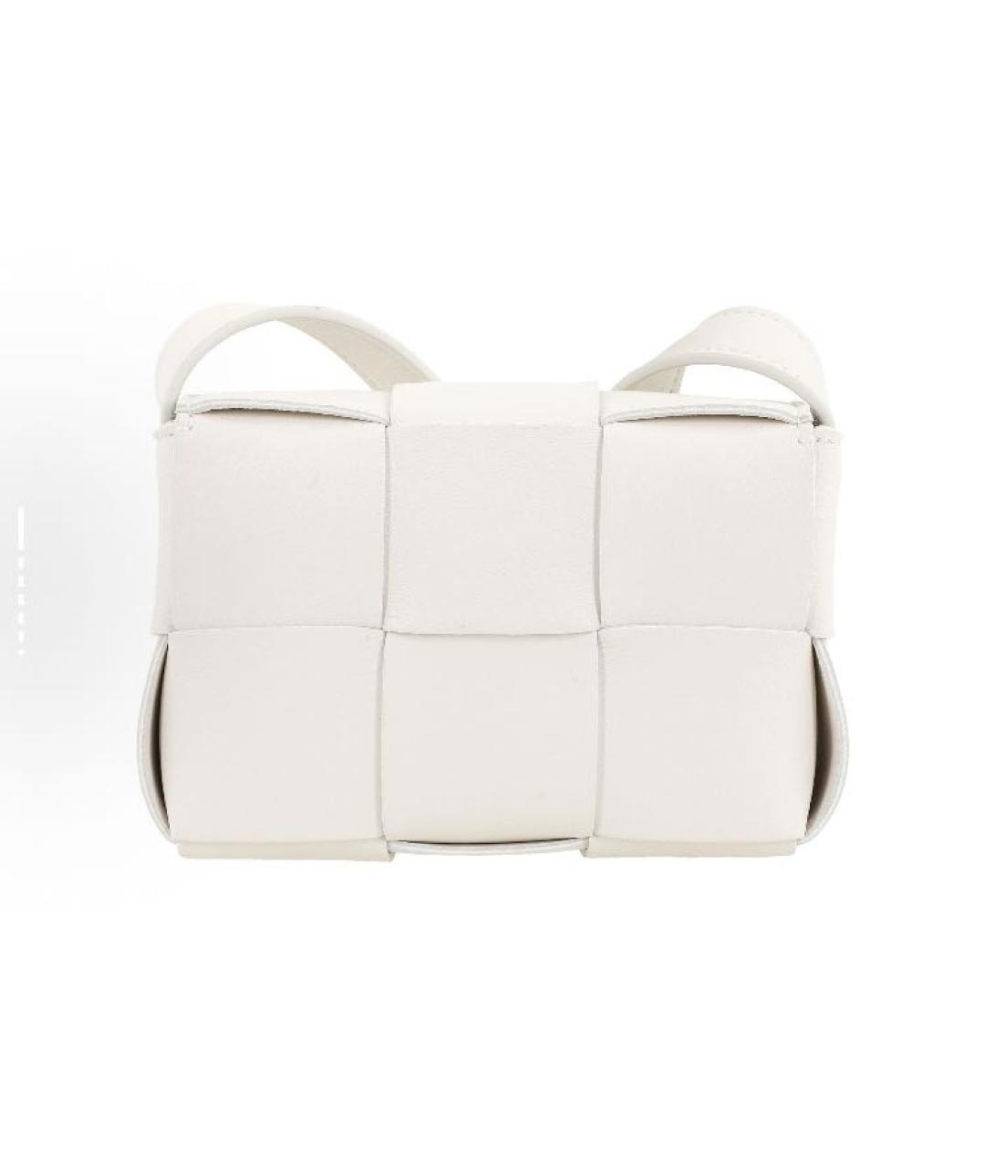 BOTTEGA VENETA Белая кожаная сумка через плечо, фото 3