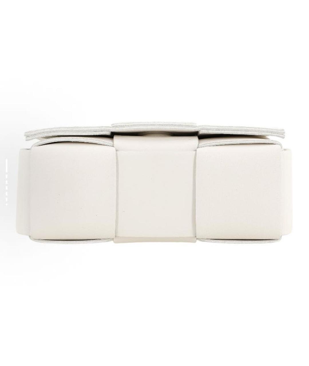 BOTTEGA VENETA Белая кожаная сумка через плечо, фото 4