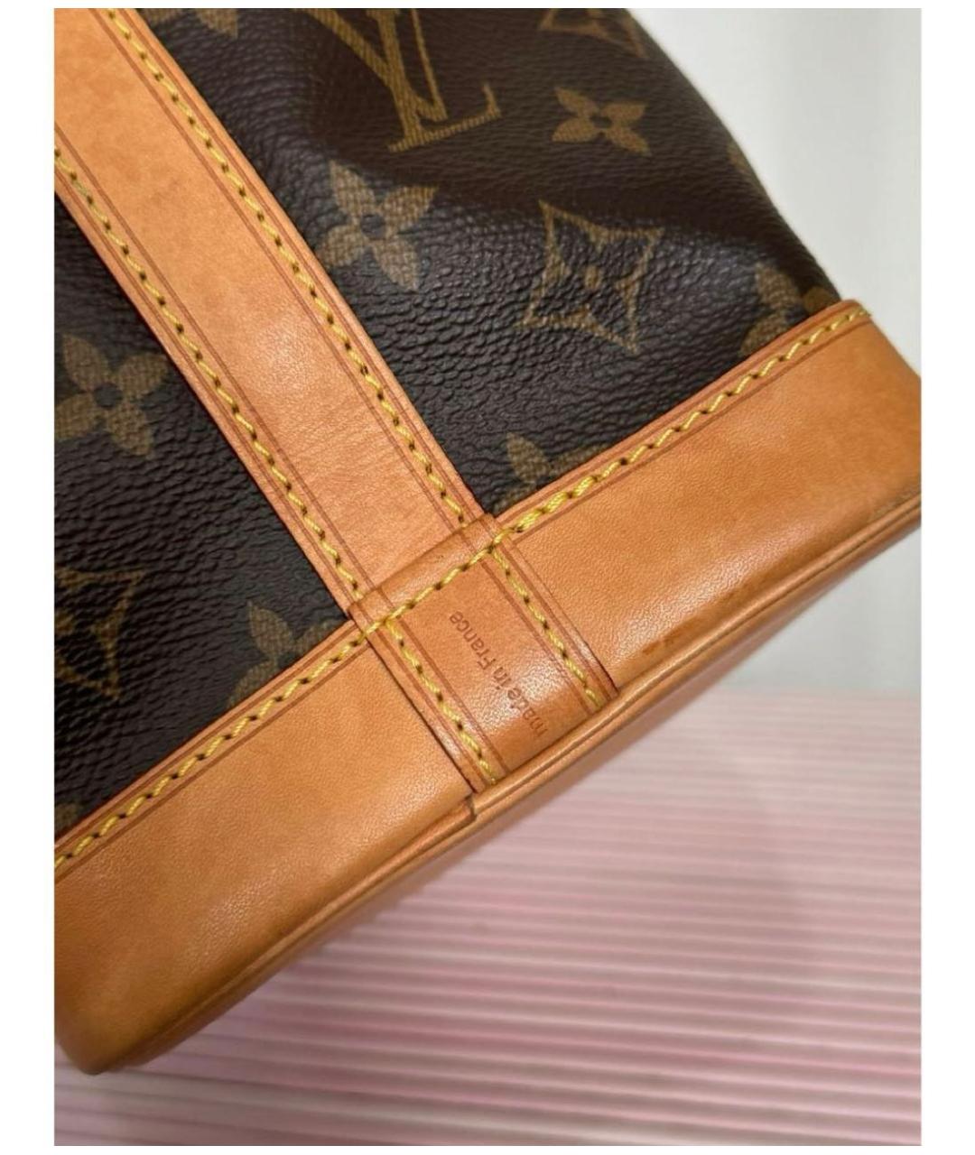 LOUIS VUITTON Коричневая кожаная сумка через плечо, фото 6
