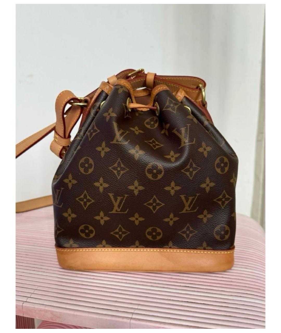 LOUIS VUITTON Коричневая кожаная сумка через плечо, фото 4