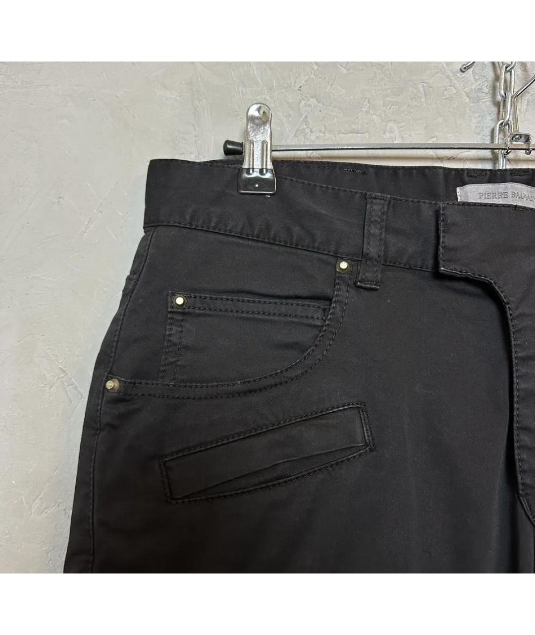 PIERRE BALMAIN Черные хлопко-эластановые брюки чинос, фото 4