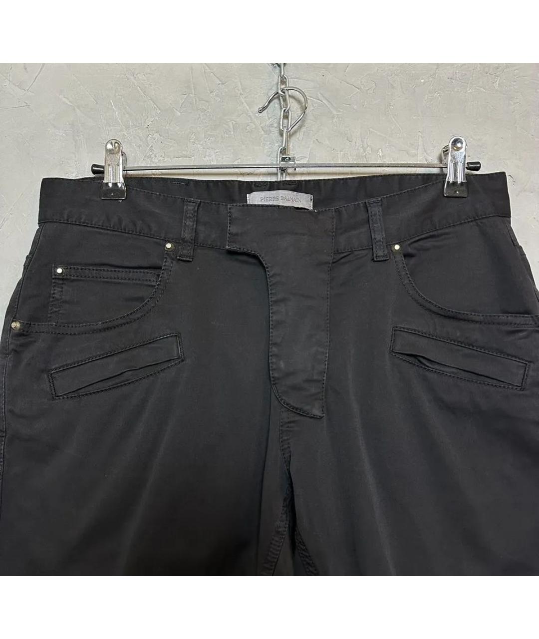 PIERRE BALMAIN Черные хлопко-эластановые брюки чинос, фото 3
