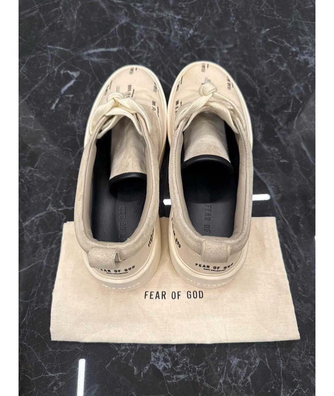 FEAR OF GOD Бежевые текстильные низкие кроссовки / кеды, фото 3