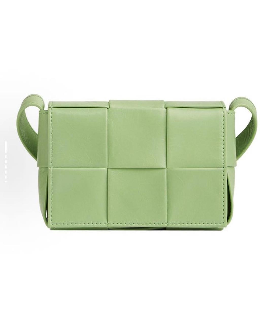 BOTTEGA VENETA Салатовая кожаная сумка через плечо, фото 6