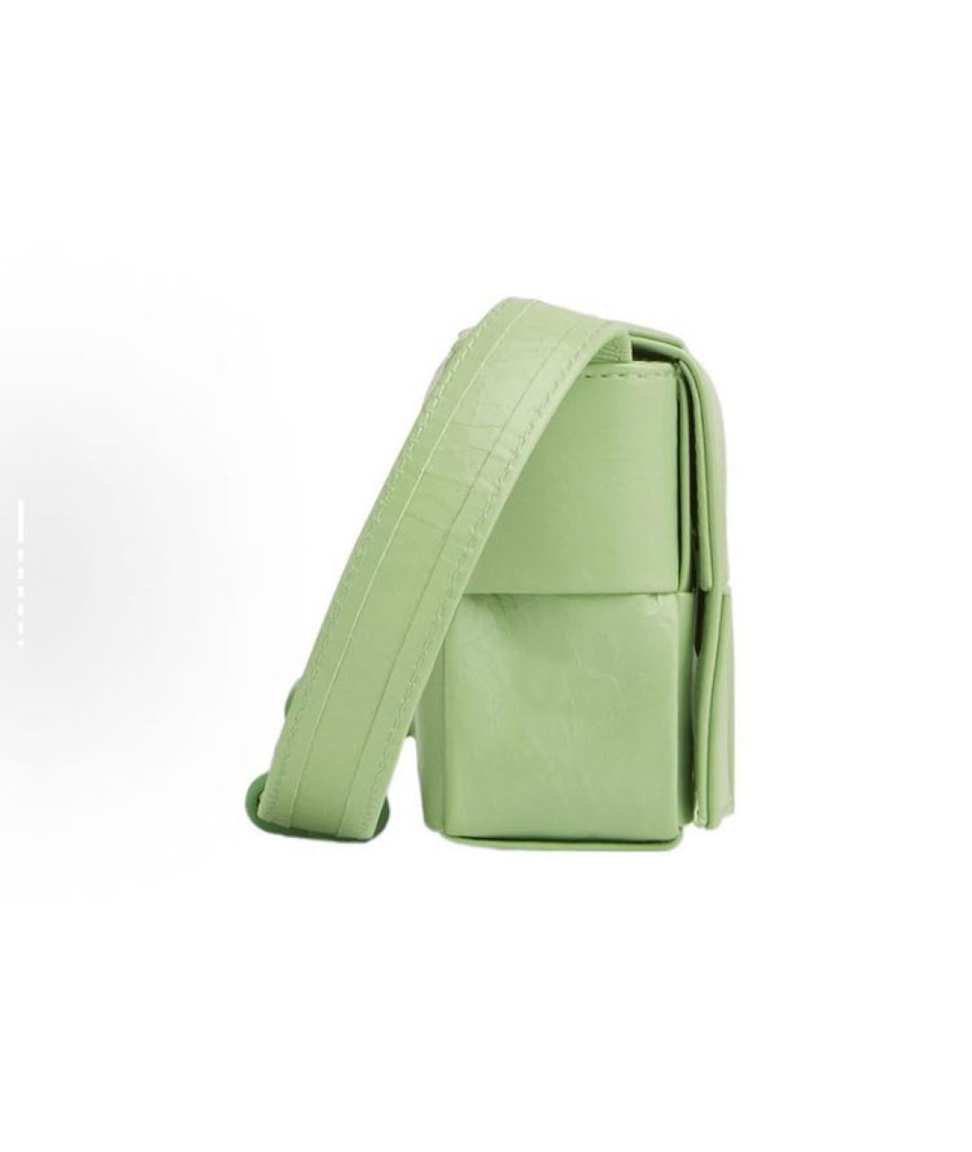 BOTTEGA VENETA Салатовая кожаная сумка через плечо, фото 3