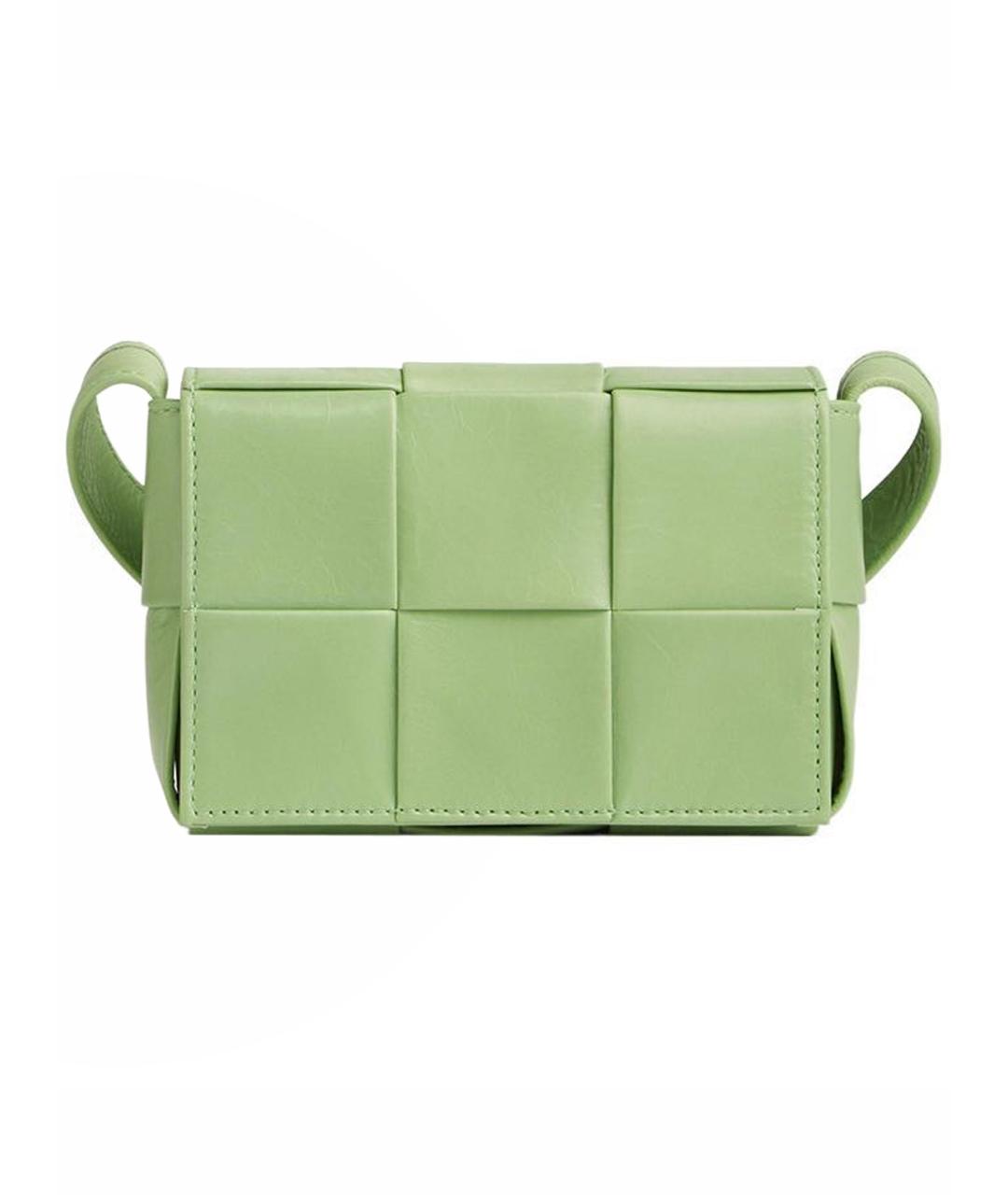 BOTTEGA VENETA Салатовая кожаная сумка через плечо, фото 1