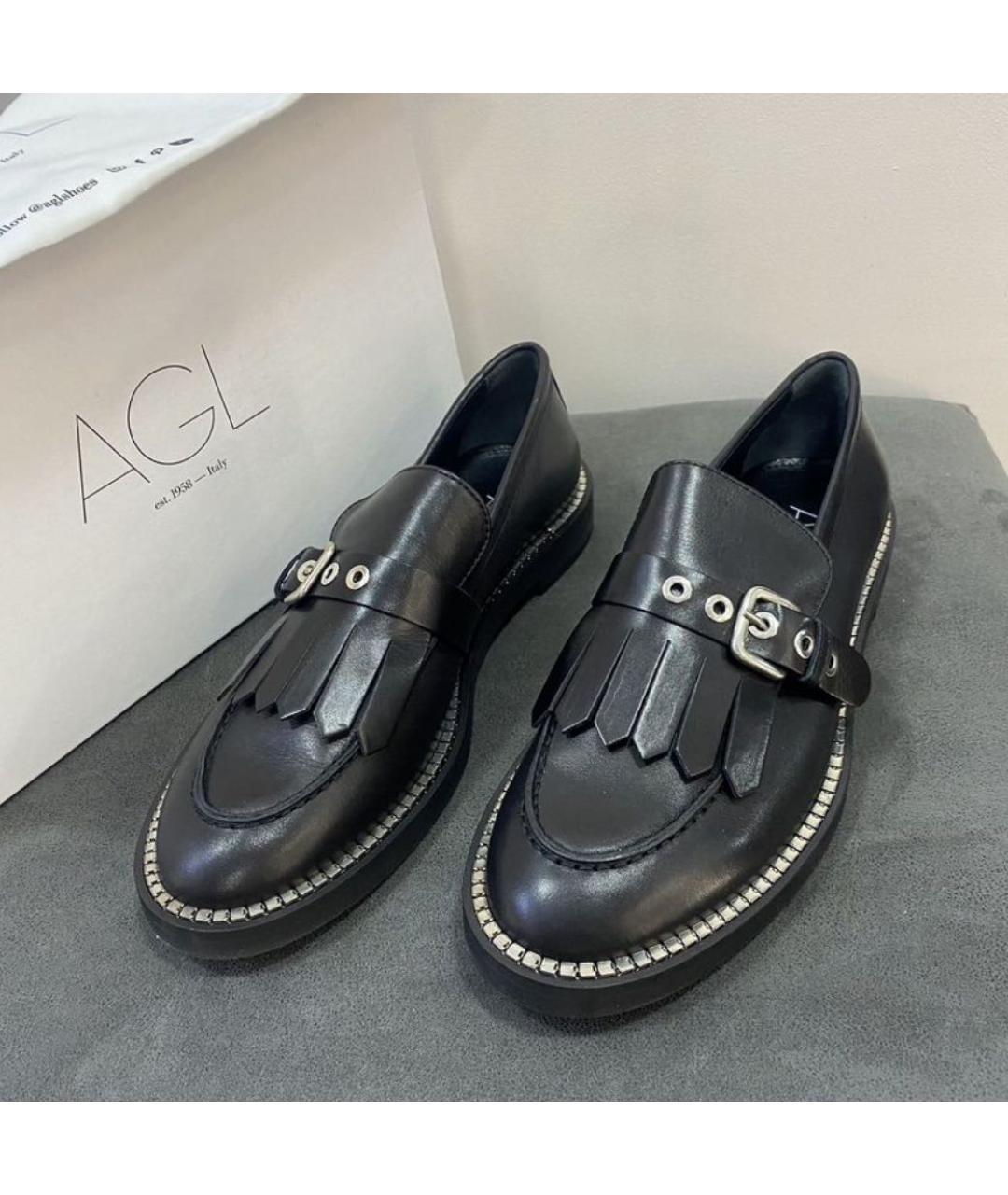 AGL Черные кожаные лоферы, фото 6