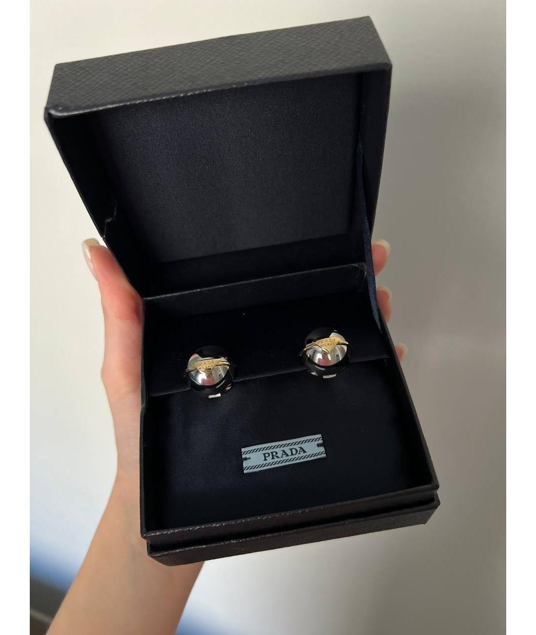 PRADA Серебряные латунные серьги, фото 3