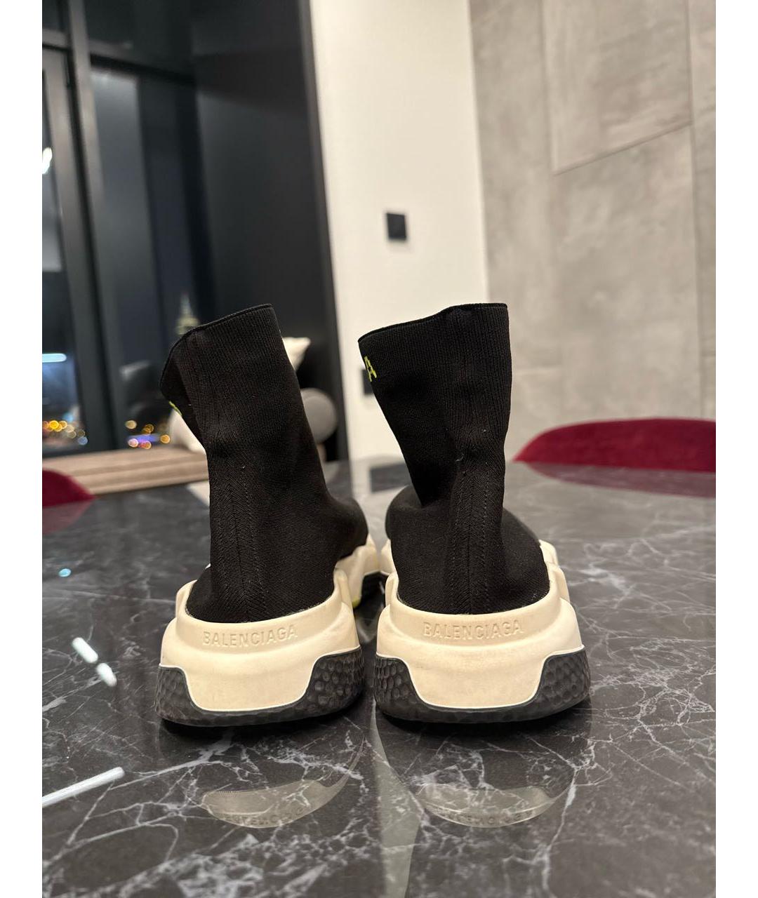 BALENCIAGA Черные текстильные высокие кроссовки / кеды, фото 4