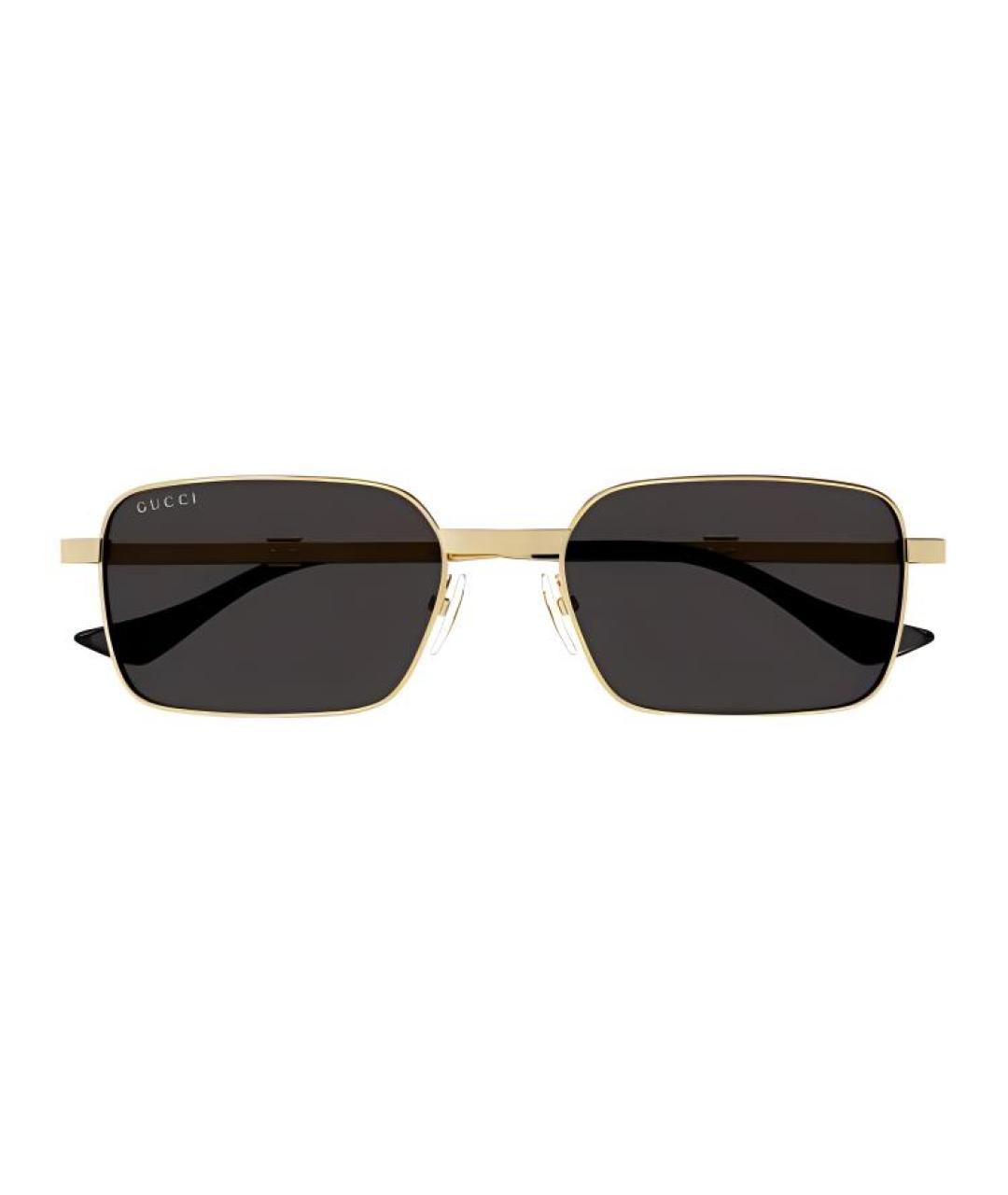 GUCCI Золотые металлические солнцезащитные очки, фото 2