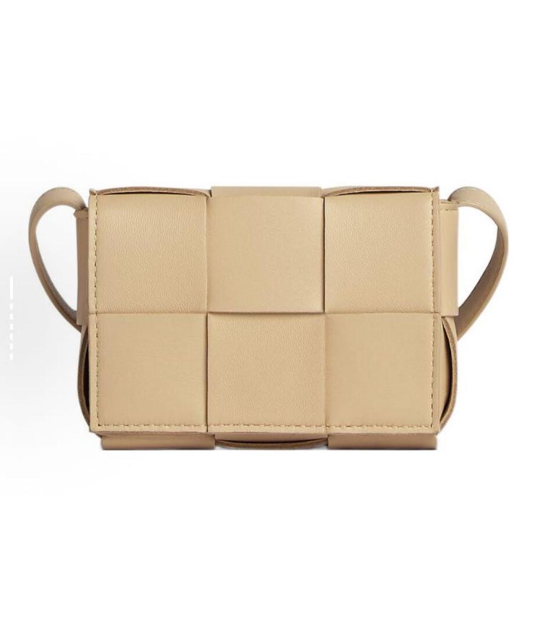 BOTTEGA VENETA Бежевая кожаная сумка через плечо, фото 7
