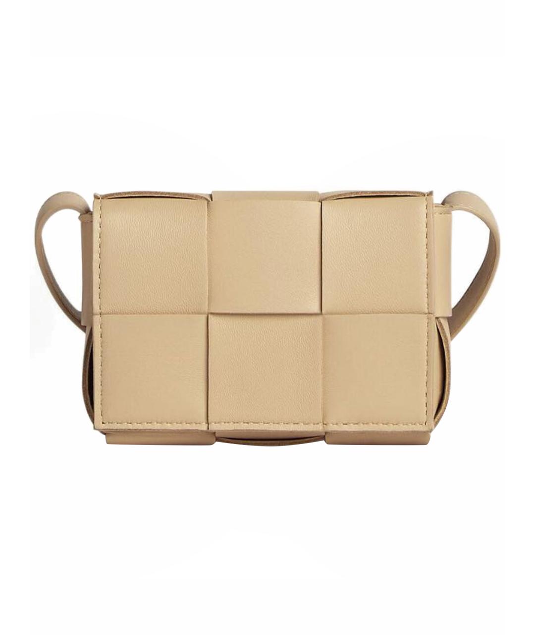 BOTTEGA VENETA Бежевая кожаная сумка через плечо, фото 1