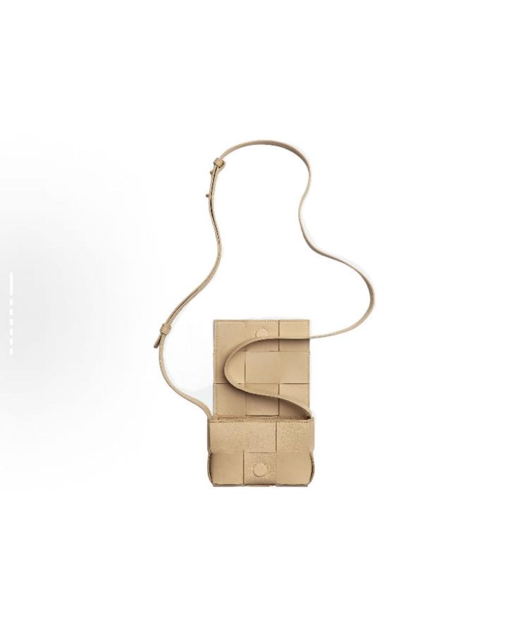 BOTTEGA VENETA Бежевая кожаная сумка через плечо, фото 4
