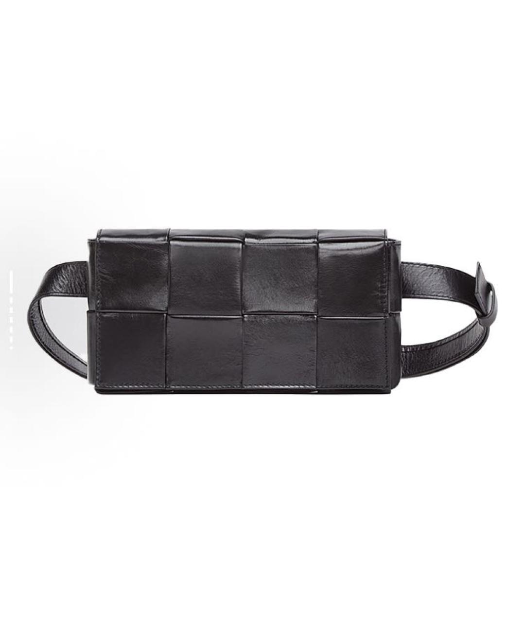 BOTTEGA VENETA Черная кожаная сумка через плечо, фото 7