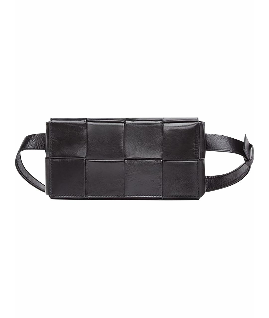 BOTTEGA VENETA Черная кожаная сумка через плечо, фото 1