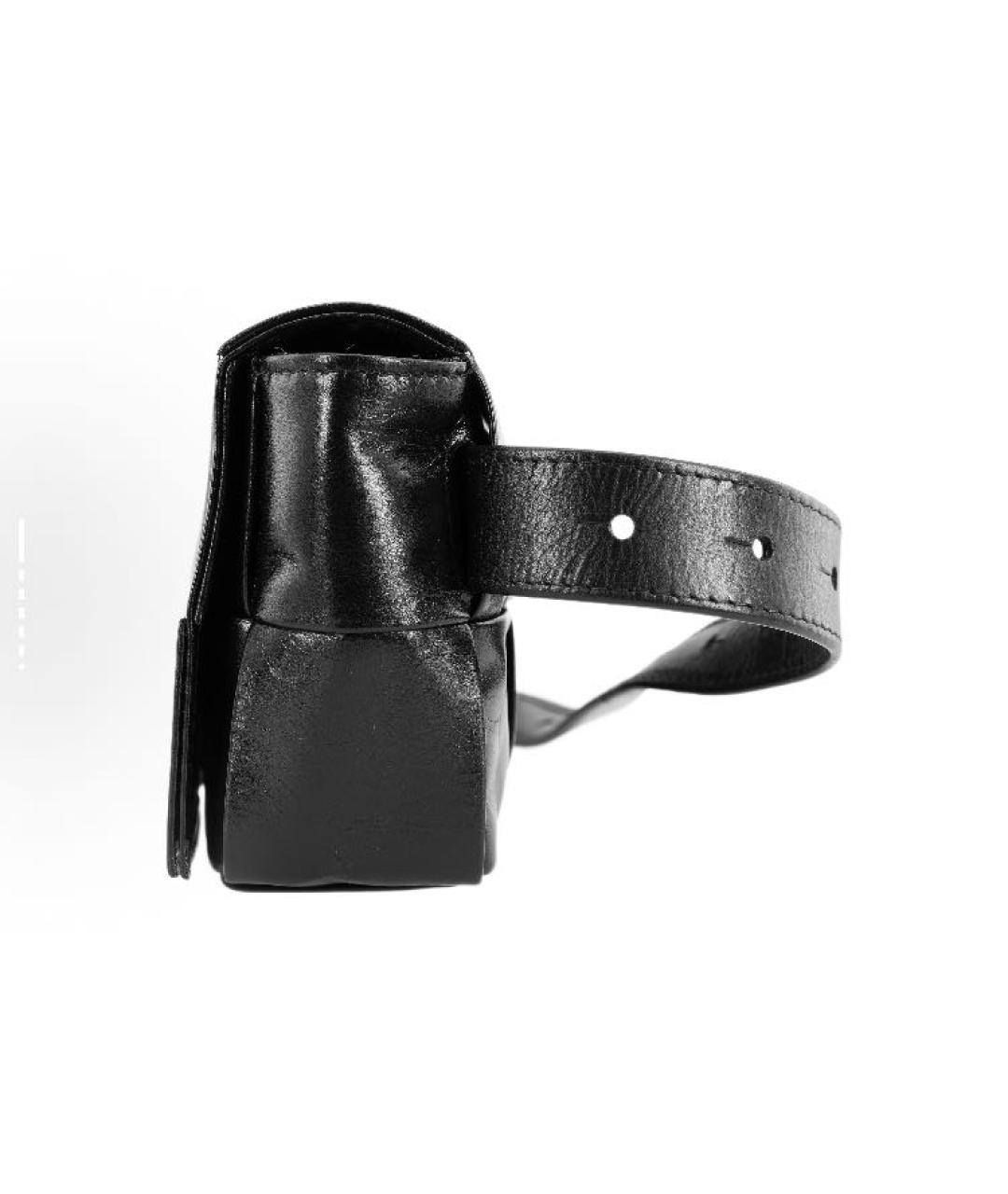 BOTTEGA VENETA Черная кожаная сумка через плечо, фото 3
