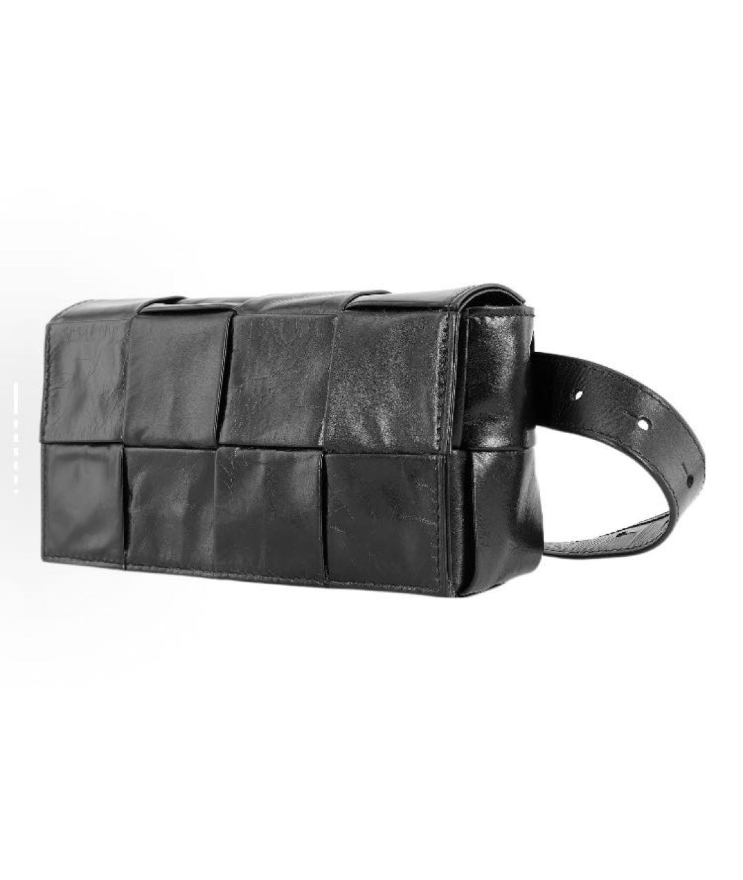 BOTTEGA VENETA Черная кожаная сумка через плечо, фото 2