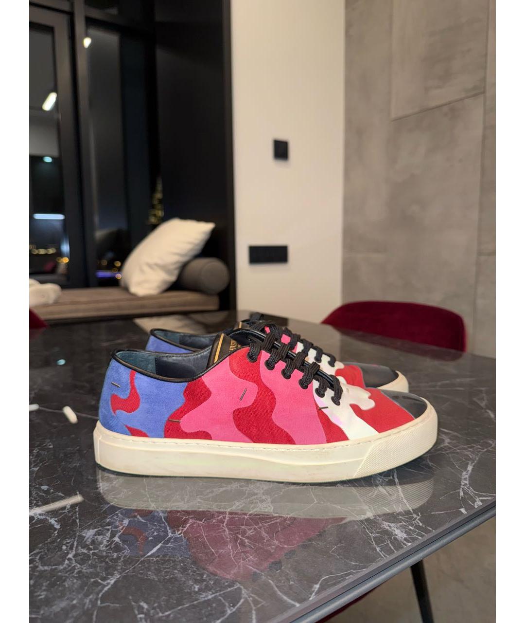 VALENTINO Мульти текстильные низкие кроссовки / кеды, фото 5