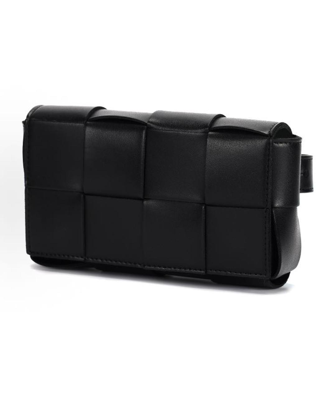BOTTEGA VENETA Черная кожаная поясная сумка, фото 2