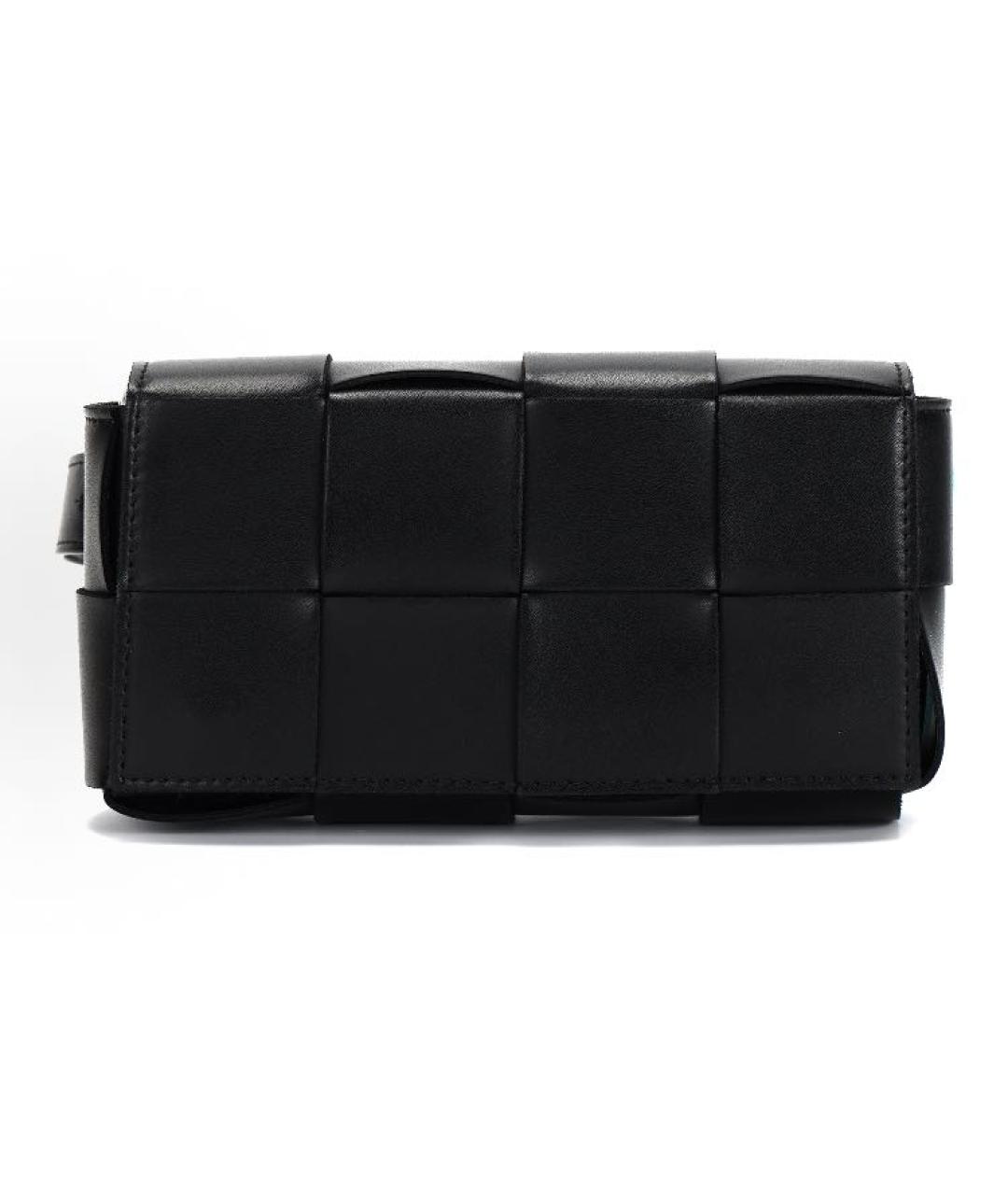 BOTTEGA VENETA Черная кожаная поясная сумка, фото 3