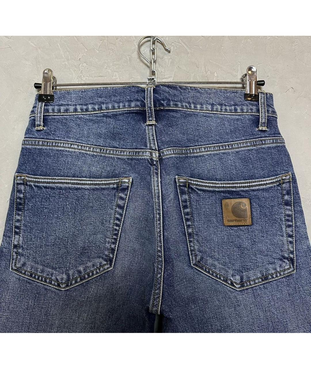 CARHARTT WIP Синие хлопко-эластановые прямые джинсы, фото 3