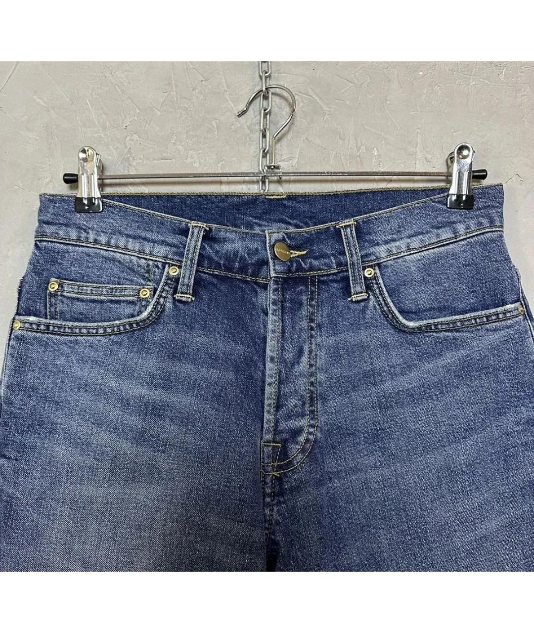CARHARTT WIP Синие хлопко-эластановые прямые джинсы, фото 5