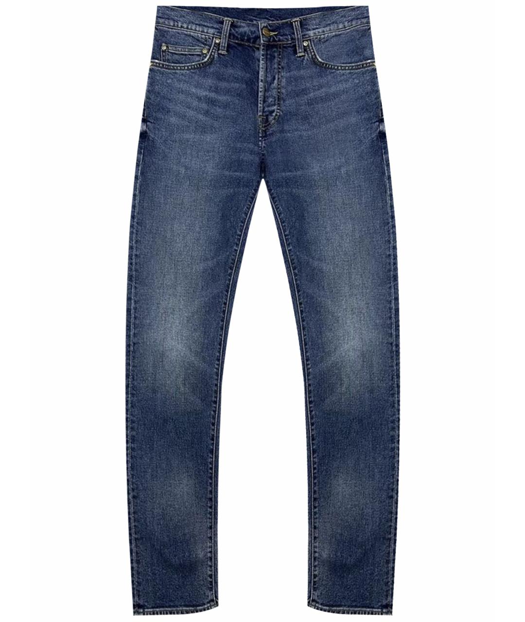 CARHARTT WIP Синие хлопко-эластановые прямые джинсы, фото 1