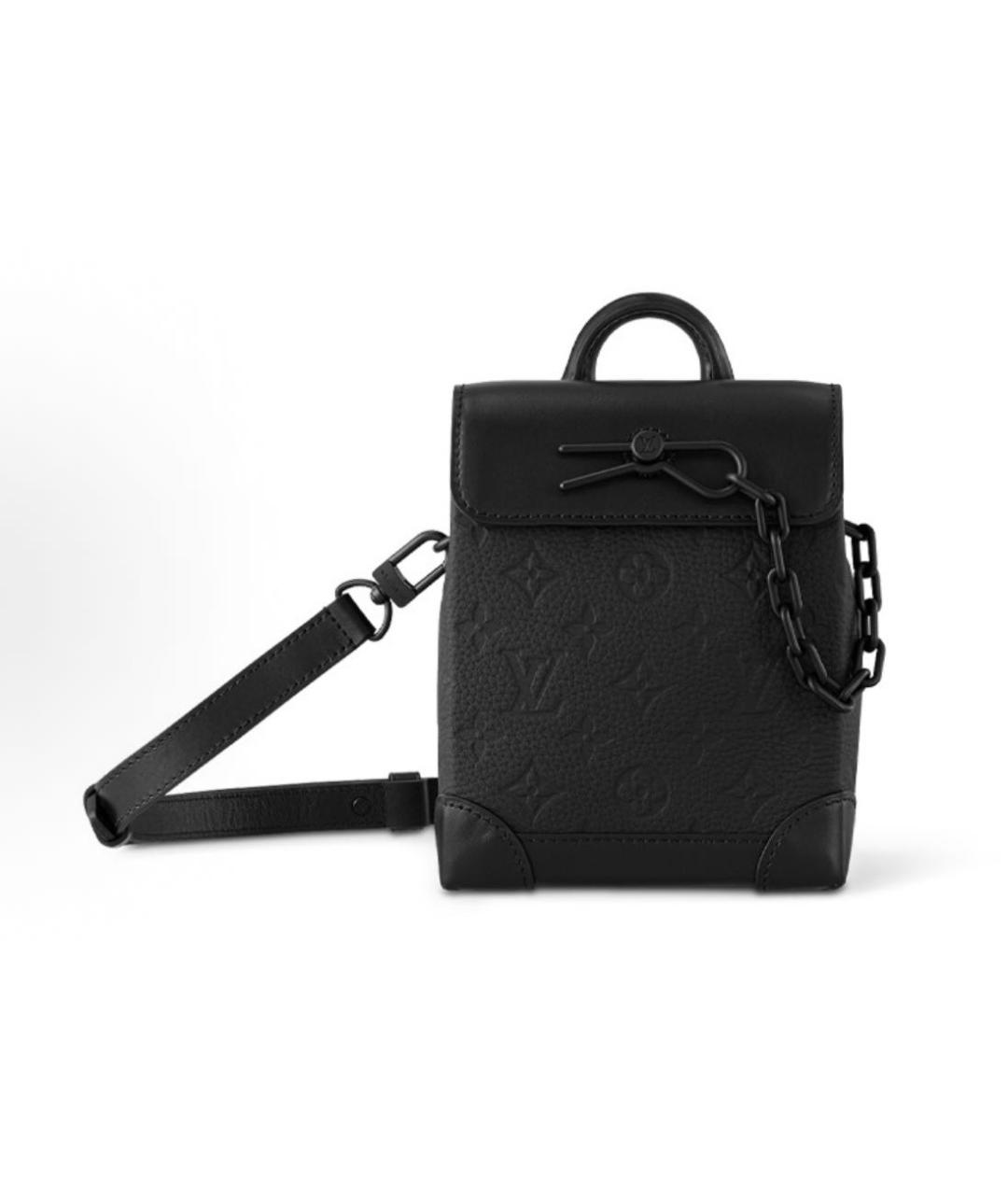 LOUIS VUITTON Черная кожаная сумка на плечо, фото 5