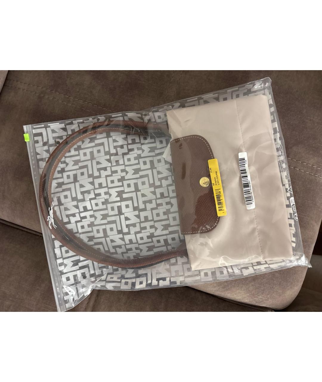LONGCHAMP Бежевая тканевая сумка тоут, фото 4
