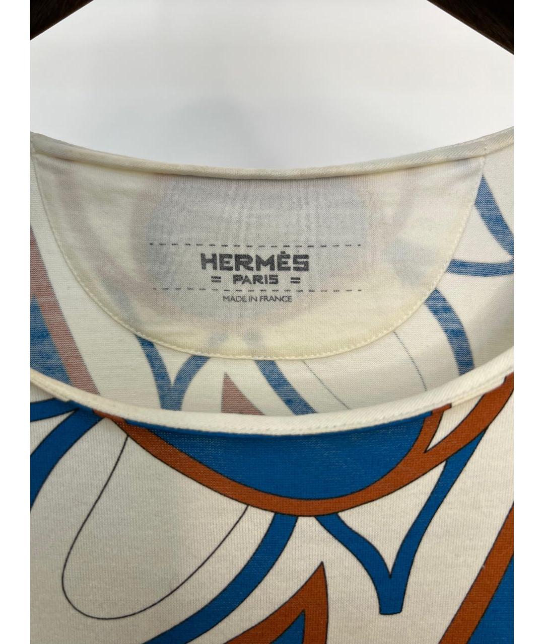 HERMES Белая хлопковая футболка, фото 3