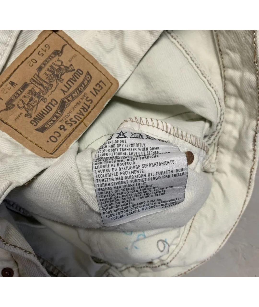 LEVI'S Белые хлопковые джинсы, фото 7