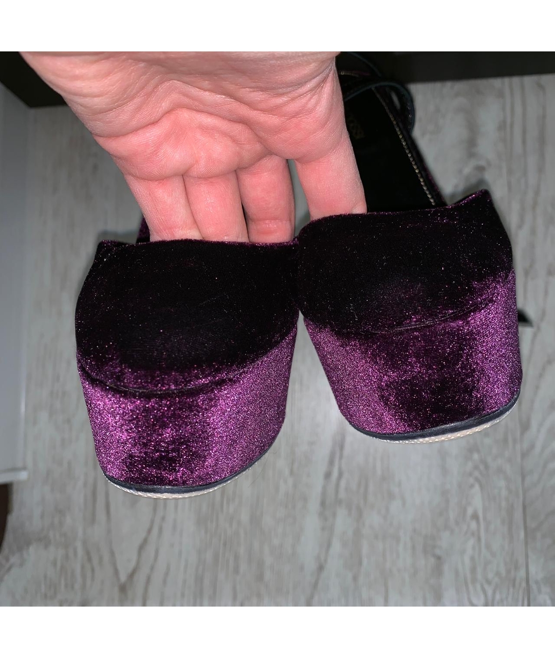 SERGIO ROSSI Фиолетовые бархатные туфли, фото 3