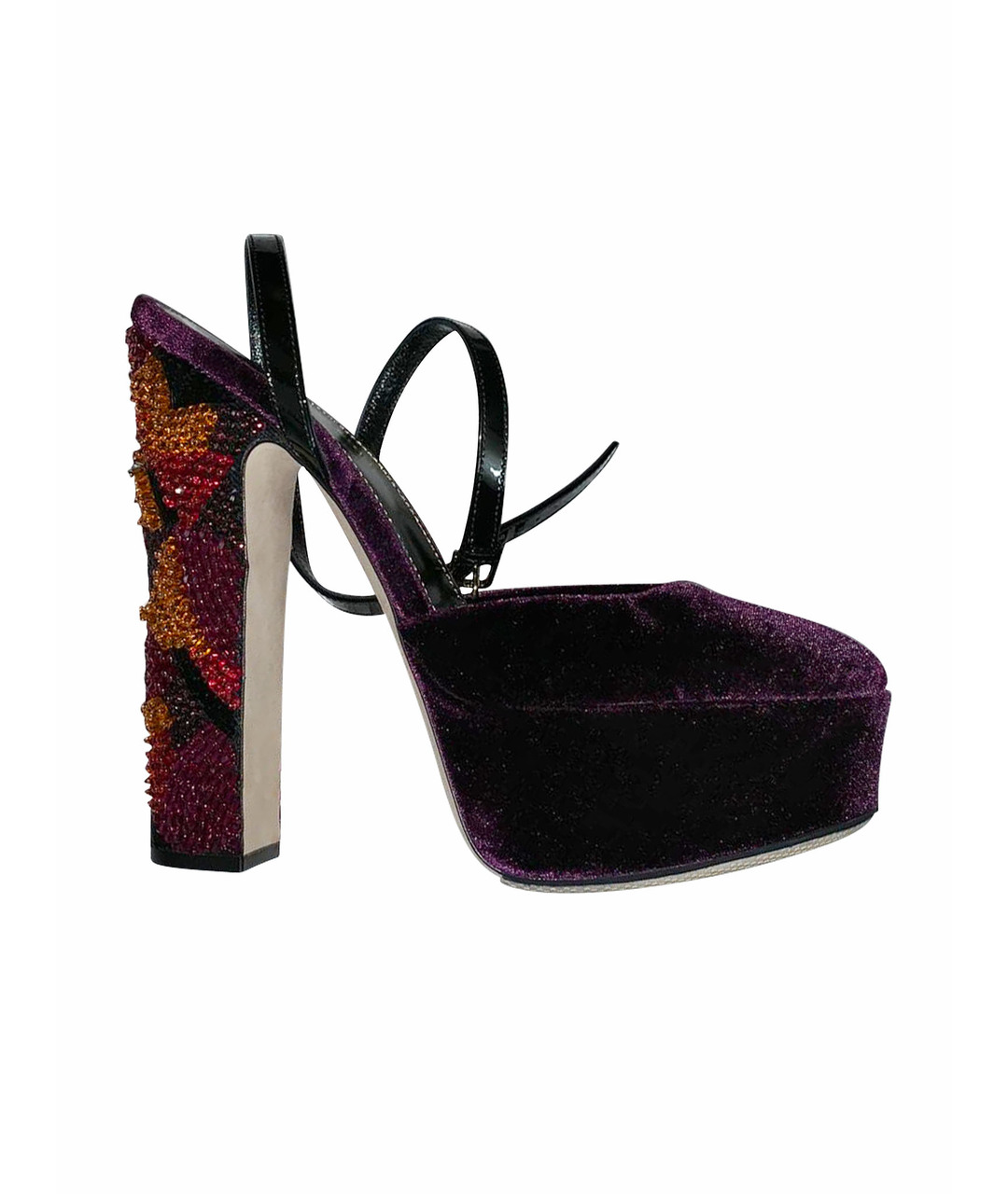 SERGIO ROSSI Фиолетовые бархатные туфли, фото 1