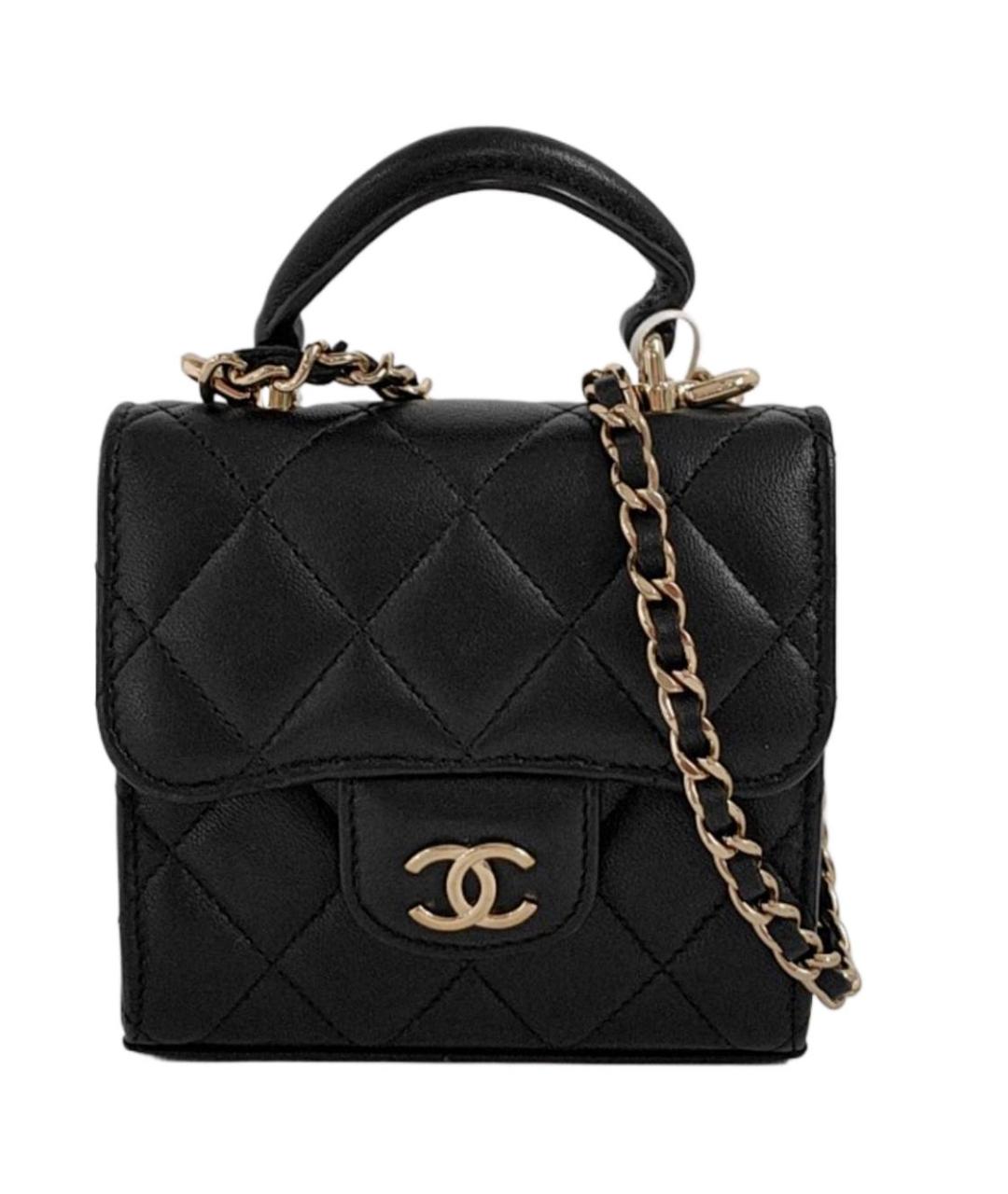 CHANEL Черная кожаная сумка через плечо, фото 8