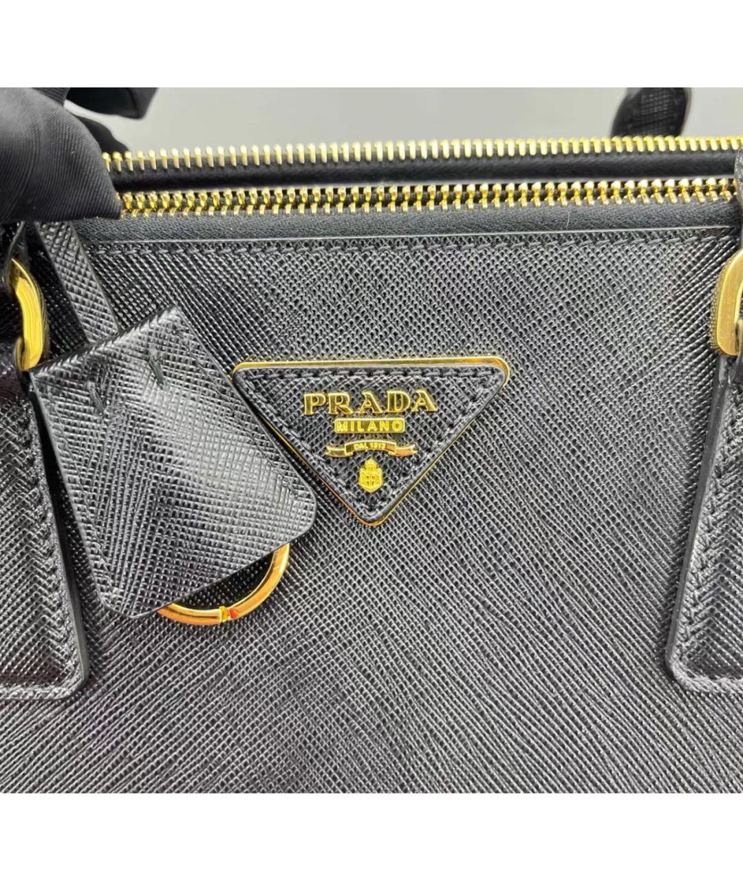PRADA Черная кожаная сумка тоут, фото 6