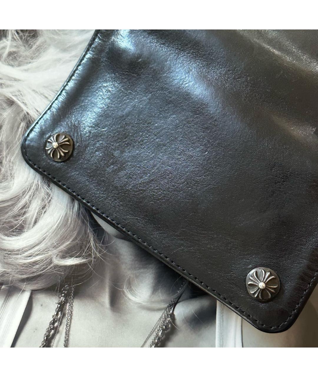 CHROME HEARTS Черный кожаный кошелек, фото 4