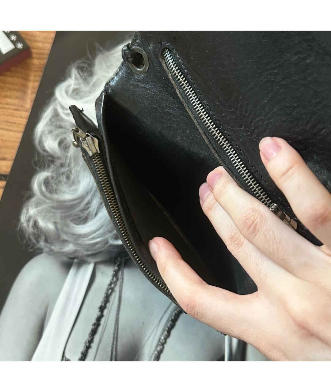 CHROME HEARTS Черный кожаный кошелек, фото 6
