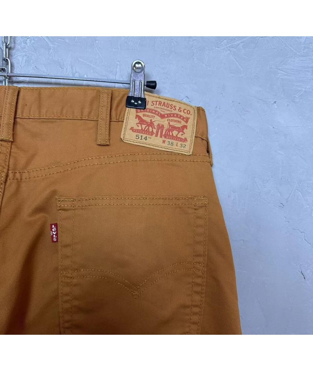 LEVI'S Оранжевое хлопко-эластановые брюки чинос, фото 3