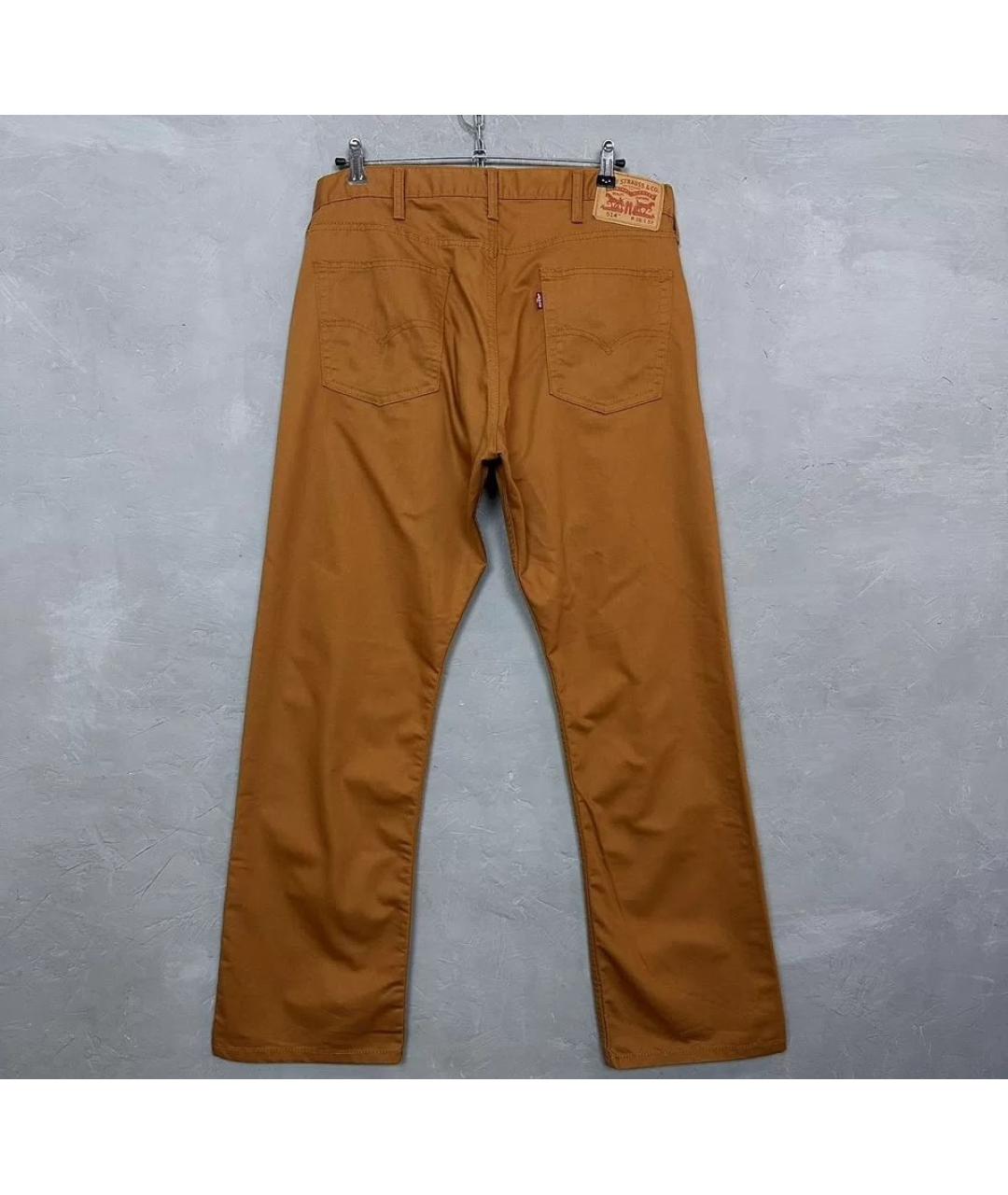 LEVI'S Оранжевое хлопко-эластановые брюки чинос, фото 2